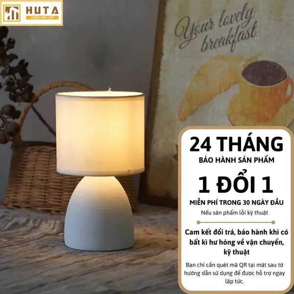 Đèn Ngủ Để Bàn HUTA Light For Life S2 Decor Phòng Ngủ, Điều Chỉnh Độ Sáng, Ánh Sáng Vàng  
