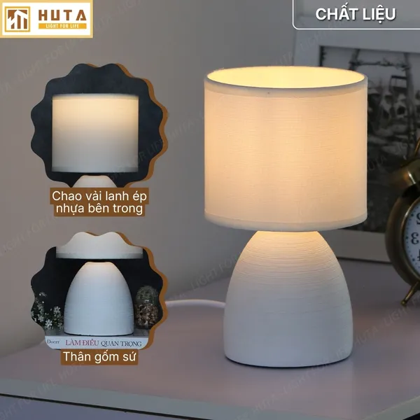 Đèn Ngủ Để Bàn HUTA Light For Life S2 Decor Phòng Ngủ, Điều Chỉnh Độ Sáng, Ánh Sáng Vàng  