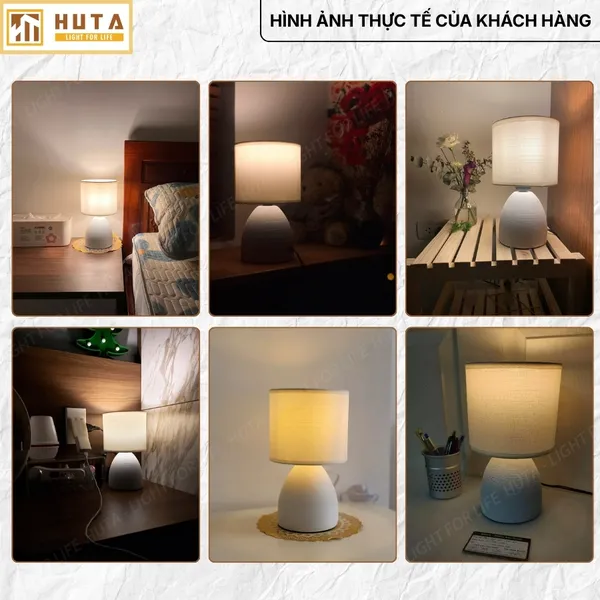 Đèn Ngủ Để Bàn HUTA Light For Life S2 Decor Phòng Ngủ, Điều Chỉnh Độ Sáng, Ánh Sáng Vàng  