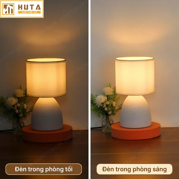 Đèn Ngủ Để Bàn HUTA Light For Life S2 Decor Phòng Ngủ, Điều Chỉnh Độ Sáng, Ánh Sáng Vàng  