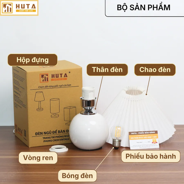 Đèn Ngủ Để Bàn HUTA Light For Life S8 Ánh Sáng Vàng, Tiết Kiệm Điện, Bảo Hành 24 tháng