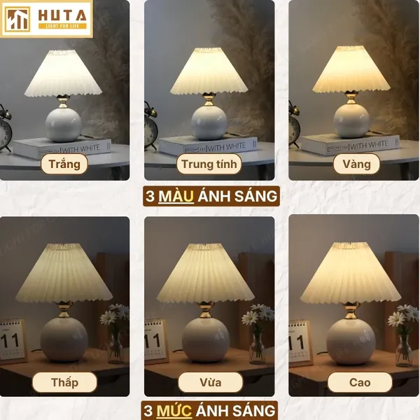 Đèn Ngủ Để Bàn HUTA Light For Life S8 Ánh Sáng Vàng, Tiết Kiệm Điện, Bảo Hành 24 tháng