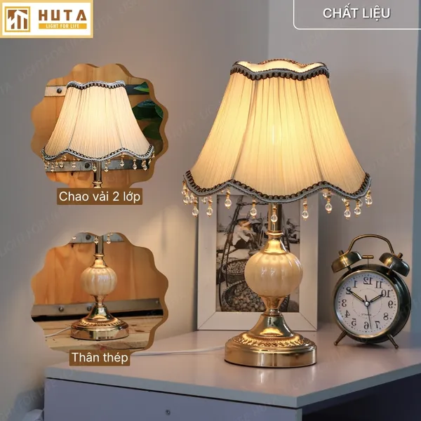 Đèn Ngủ Để Bàn HUTA Light For Life CD1 Điều Chỉnh Độ Sáng, Bóng Led Sáng Vàng Tiết Kiệm Điện Năng