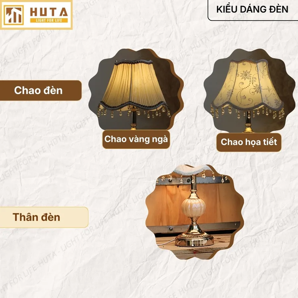 Đèn Ngủ Để Bàn HUTA Light For Life CD1 Điều Chỉnh Độ Sáng, Bóng Led Sáng Vàng Tiết Kiệm Điện Năng