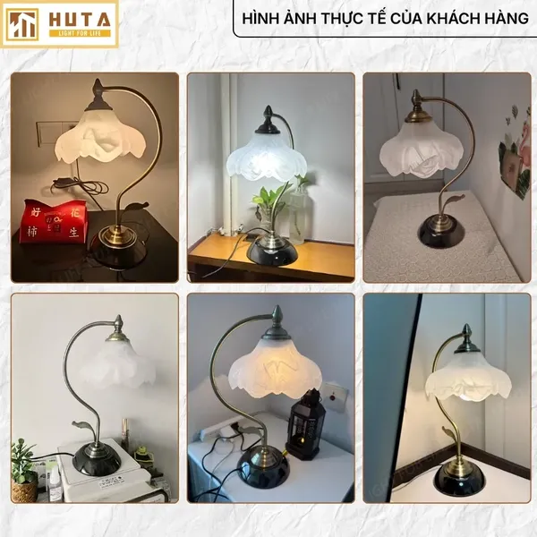 Đèn Ngủ Để Bàn HUTA Light For Life CD2 Trang Trí Phong Cách Cổ Điển, Điều Chỉnh 3 Mức Sáng