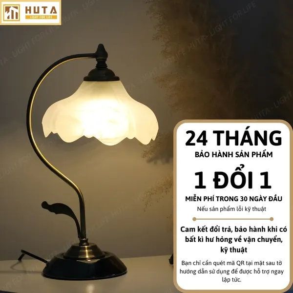 Đèn Ngủ Để Bàn HUTA Light For Life CD2 Trang Trí Phong Cách Cổ Điển, Điều Chỉnh 3 Mức Sáng