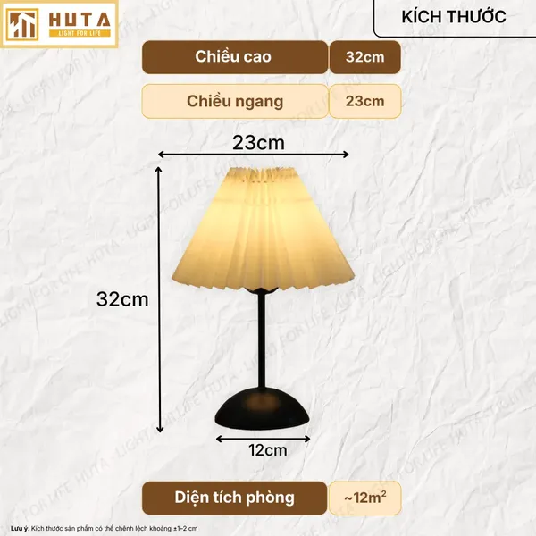 Đèn Ngủ Để Bàn HUTA Light For Life T13 Trang Trí Phong Cách Hàn Quốc, Điều Chỉnh 3 Mức Sáng