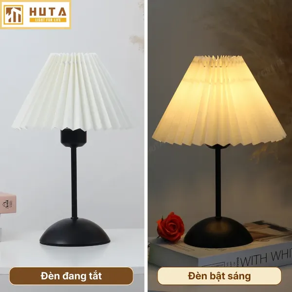 Đèn Ngủ Để Bàn HUTA Light For Life T13 Trang Trí Phong Cách Hàn Quốc, Điều Chỉnh 3 Mức Sáng