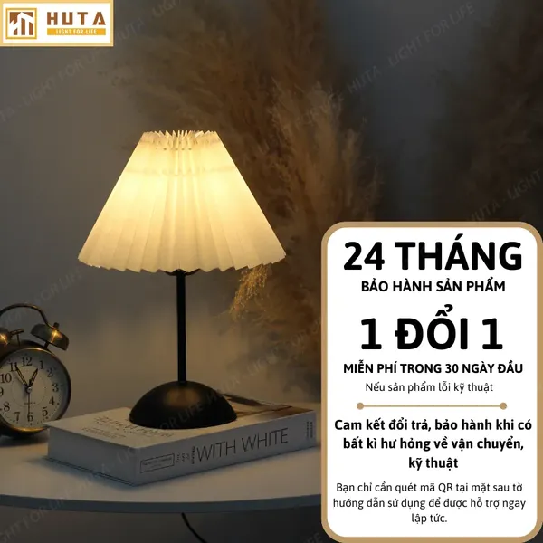 Đèn Ngủ Để Bàn HUTA Light For Life T13 Trang Trí Phong Cách Hàn Quốc, Điều Chỉnh 3 Mức Sáng