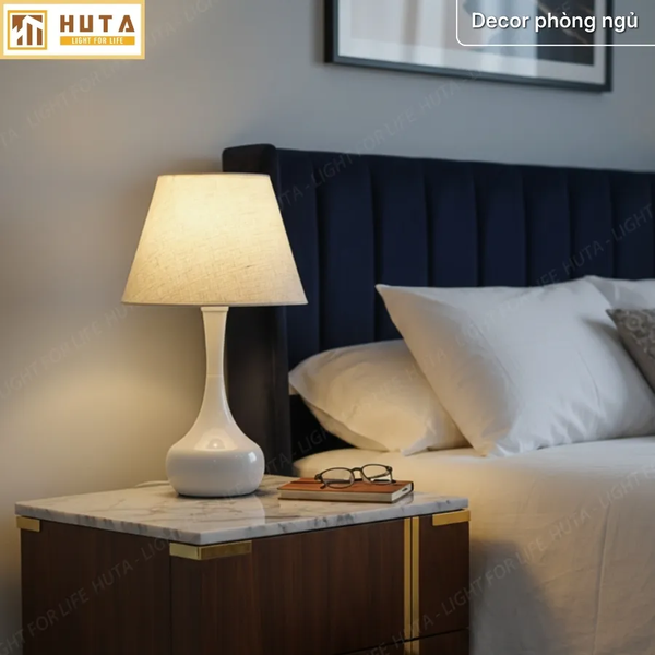 Đèn Ngủ Để Bàn Thép HUTA T3 Ánh Sáng Vàng, Điều Chỉnh Độ Sáng, Bảo Hành 24 Tháng  