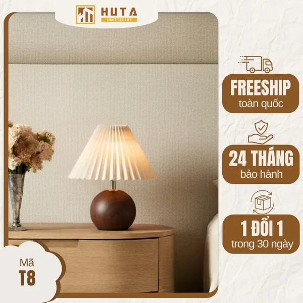Đèn Ngủ Để Bàn HUTA Light For Life T8 Điều Chỉnh Độ Sáng, Ánh Sáng Vàng, Bảo Hành 24 Tháng