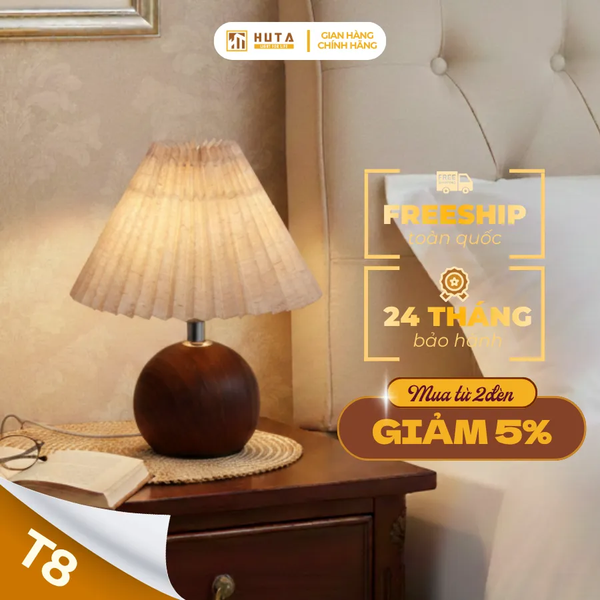 Đèn Ngủ Để Bàn HUTA Light For Life T8 Điều Chỉnh Độ Sáng, Ánh Sáng Vàng, Bảo Hành 24 Tháng