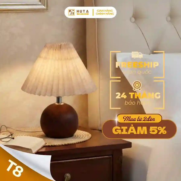 Đèn Ngủ Để Bàn HUTA Light For Life T8 Điều Chỉnh Độ Sáng, Ánh Sáng Vàng, Bảo Hành 24 Tháng