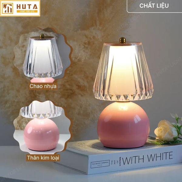 Đèn Ngủ Để Bàn HUTA Light For Life T12 Điều Chỉnh Độ Sáng, Ánh Sáng Vàng, Phong Cách Tối Giản