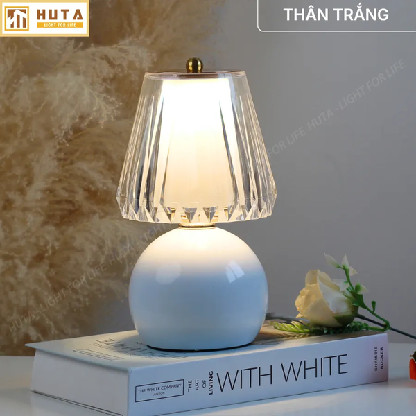 Đèn Ngủ Để Bàn HUTA Light For Life T12 Điều Chỉnh Độ Sáng, Ánh Sáng Vàng, Phong Cách Tối Giản