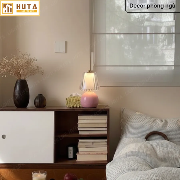 Đèn Ngủ Để Bàn HUTA Light For Life T12 Điều Chỉnh Độ Sáng, Ánh Sáng Vàng, Phong Cách Tối Giản