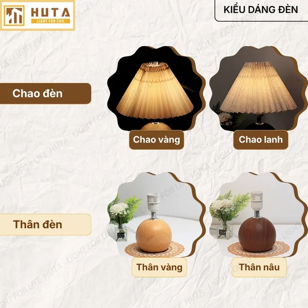 Đèn Ngủ Để Bàn HUTA Light For Life T8 Điều Chỉnh Độ Sáng, Ánh Sáng Vàng, Bảo Hành 24 Tháng