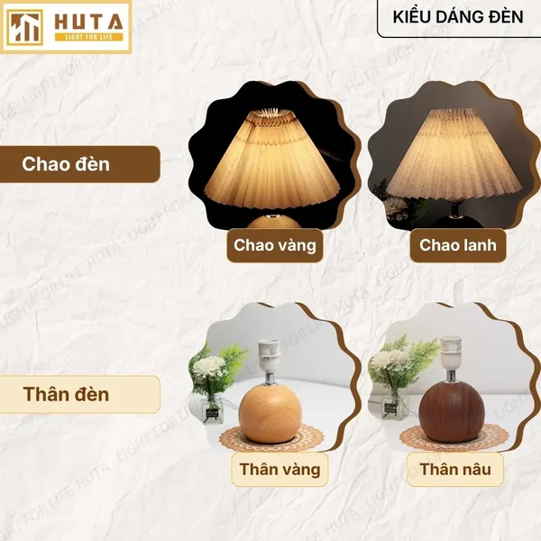 Đèn Ngủ Để Bàn HUTA Light For Life T8 Điều Chỉnh Độ Sáng, Ánh Sáng Vàng, Bảo Hành 24 Tháng