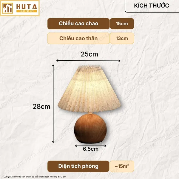 Đèn Ngủ Để Bàn HUTA Light For Life T8 Điều Chỉnh Độ Sáng, Ánh Sáng Vàng, Bảo Hành 24 Tháng