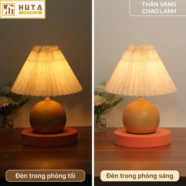 Đèn Ngủ Để Bàn HUTA Light For Life T8 Điều Chỉnh Độ Sáng, Ánh Sáng Vàng, Bảo Hành 24 Tháng