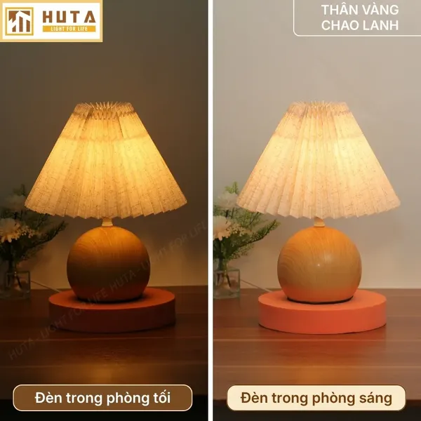 Đèn Ngủ Để Bàn HUTA Light For Life T8 Điều Chỉnh Độ Sáng, Ánh Sáng Vàng, Bảo Hành 24 Tháng