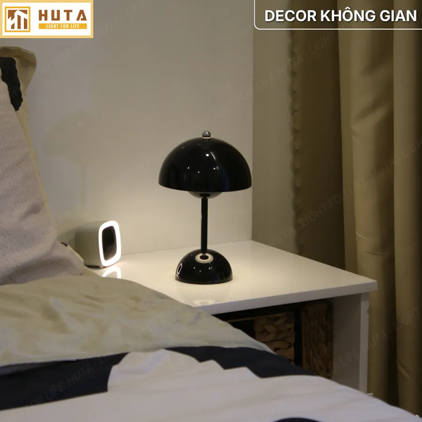 Đèn Ngủ Để Bàn HUTA Light For Life BEDNAM Tích Điện, Decor Hiện Đại, Ba Màu Ánh Sáng, Tăng Giảm Sáng