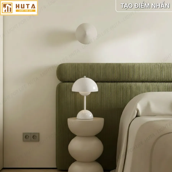Đèn Ngủ Để Bàn HUTA Light For Life BEDNAM Tích Điện, Decor Hiện Đại, Ba Màu Ánh Sáng, Tăng Giảm Sáng