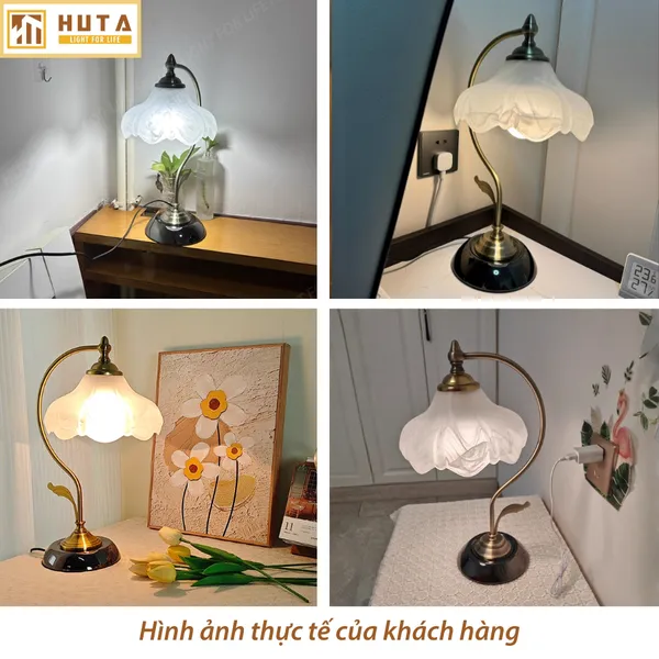 Đèn Ngủ Để Bàn HUTA Light For Life CD2 Trang Trí Phong Cách Cổ Điển, Điều Chỉnh 3 Mức Sáng