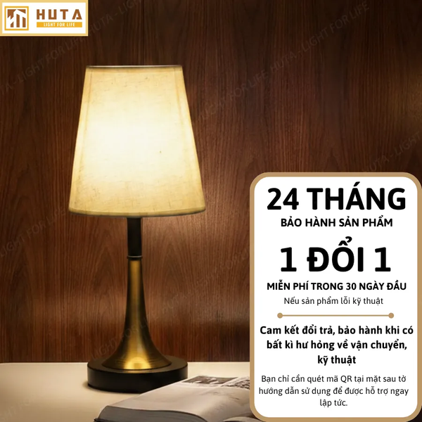 Đèn Ngủ Để bàn HUTA Light For Life T5S Decor Phòng Ngủ, Điều Chỉnh Độ Sáng, Bóng Led Sáng Vàng