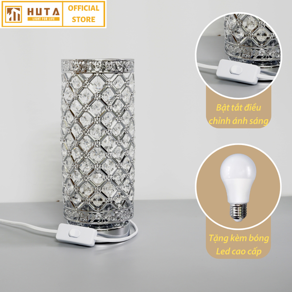 Đèn Ngủ Để Bàn HUTA Light For Life PL1 Quý Phái Cổ Điển, Ánh Sáng Vàng Dịu Nhẹ