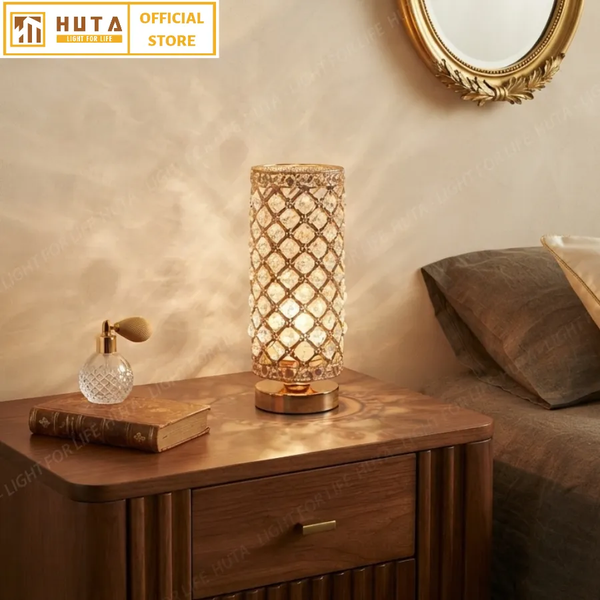 Đèn Ngủ Để Bàn HUTA Light For Life PL1 Quý Phái Cổ Điển, Ánh Sáng Vàng Dịu Nhẹ