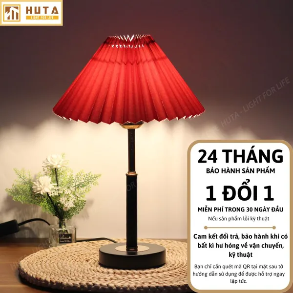 Đèn ngủ để bàn xếp ly HUTA Light For Life T9 kiểu dáng châu âu, điều chỉnh độ sáng decor phòng ngủ