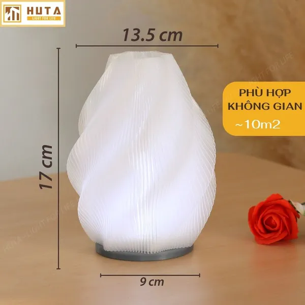 Đèn decor in 3D HUTA Light For Life SÓNG trang trí bàn làm việc, góc nhỏ phòng ngủ