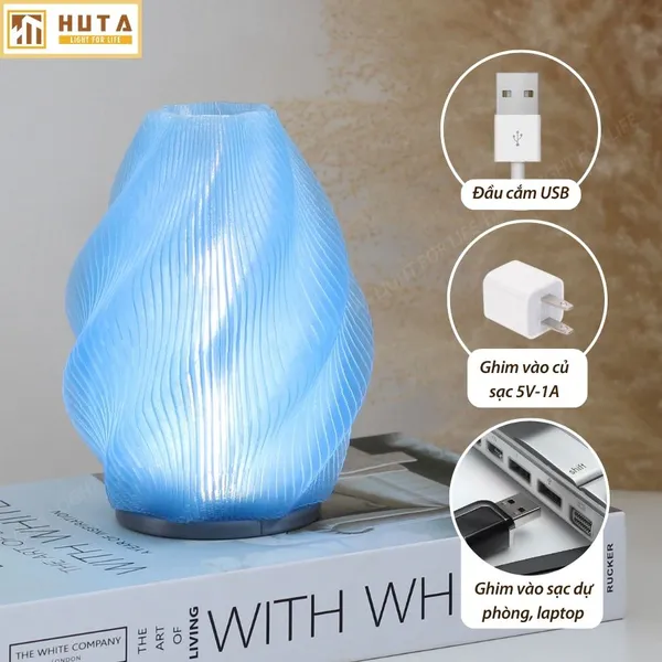Đèn decor in 3D HUTA Light For Life SÓNG trang trí bàn làm việc, góc nhỏ phòng ngủ