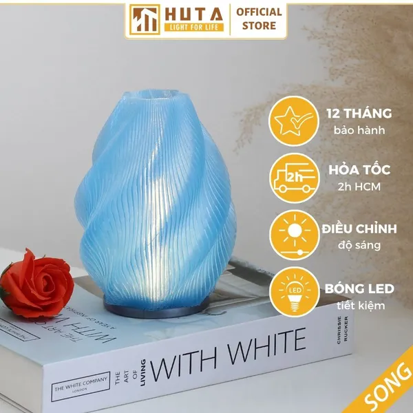 Đèn decor in 3D HUTA Light For Life SÓNG trang trí bàn làm việc, góc nhỏ phòng ngủ