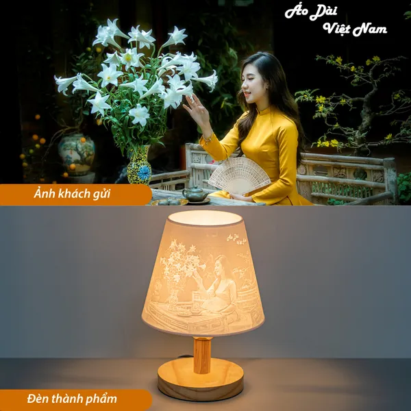 Đèn Ngủ Để Bàn 3D HUTA Light For Life G1 Decor Phòng Ngủ, Điều Chỉnh Độ Sáng, In Ảnh Theo Yêu Cầu