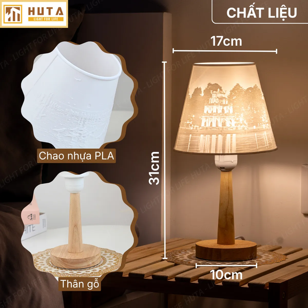 Đèn Ngủ In 3D HUTA Light For Life G2 Decor Phòng Ngủ, Điều Chỉnh Độ Sáng, In Ảnh Theo Yêu Cầu