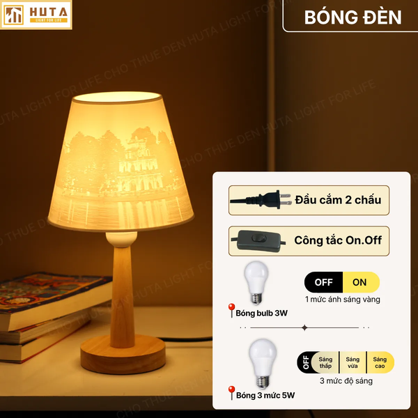 Đèn Ngủ In 3D HUTA Light For Life G2 Decor Phòng Ngủ, Điều Chỉnh Độ Sáng, In Ảnh Theo Yêu Cầu