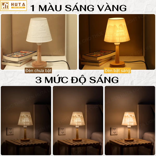 Đèn Ngủ In 3D HUTA Light For Life G2 Decor Phòng Ngủ, Điều Chỉnh Độ Sáng, In Ảnh Theo Yêu Cầu