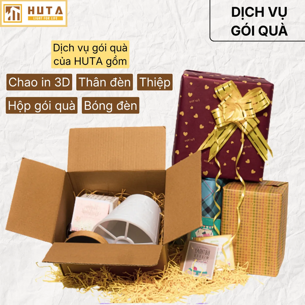Đèn Ngủ In 3D HUTA Light For Life G1 Decor Phòng Ngủ, Điều Chỉnh Độ Sáng, In Ảnh Theo Yêu Cầu