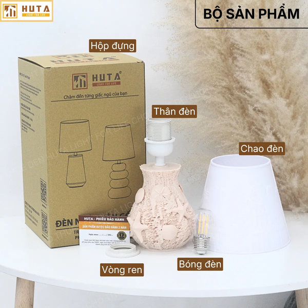 Đèn Ngủ 3D Nghêu Sò HUTA Light For Life Chao In Ảnh Theo Yêu Cầu, Trang Trí Phòng Ngủ