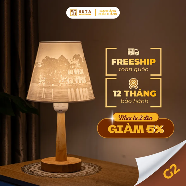 Đèn Ngủ In 3D HUTA Light For Life G2 Decor Phòng Ngủ, Điều Chỉnh Độ Sáng, In Ảnh Theo Yêu Cầu