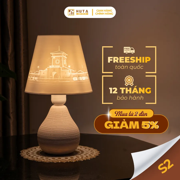 Đèn Ngủ Để Bàn In 3D HUTA Light For Life S1 In Ảnh Theo Yêu Cầu Decor Phòng Ngủ, Điều Chỉnh Độ Sáng, Ánh Sáng Vàng