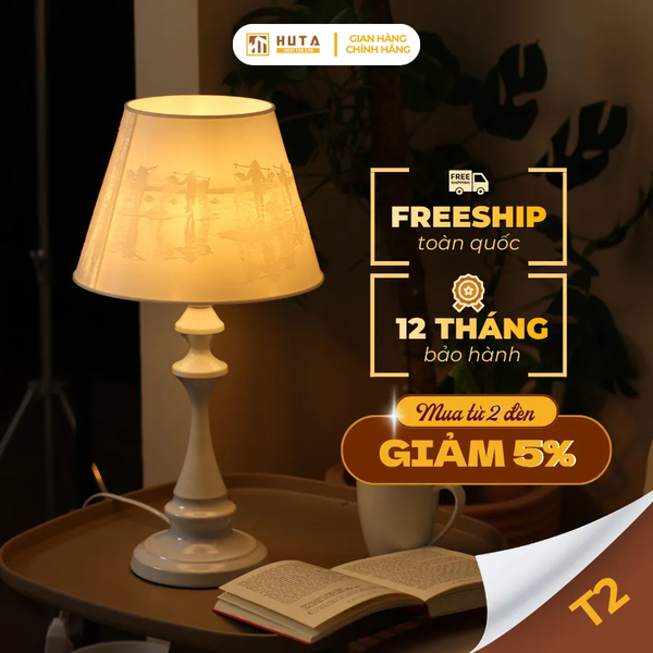 Đèn Ngủ In 3D HUTA Light For Life T2 Decor Phòng Ngủ, Điều Chỉnh Độ Sáng, In Ảnh Theo Yêu Cầu