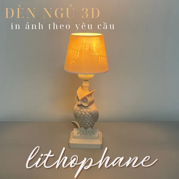 Đèn ngủ 3D Thân Cú HUTA Light For Life Chao In Ảnh Theo Yêu Cầu, Harry Potter Trang Trí Phòng Ngủ