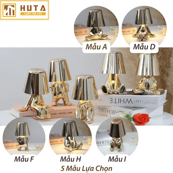 Đèn Bàn Trang Trí HUTA Light For Life BOO Pin Sạc Tích Điện, Điều Chỉnh Độ Sáng, Decor Phòng