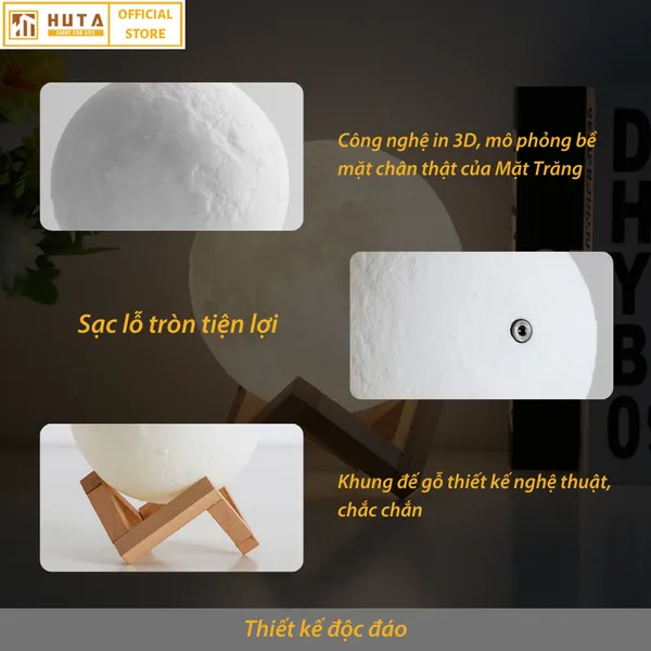 Đèn Bàn Led Quầy Bar, Quán Bar, Nhà Hàng Pin Sạc Tích Điện Mã RESMOON