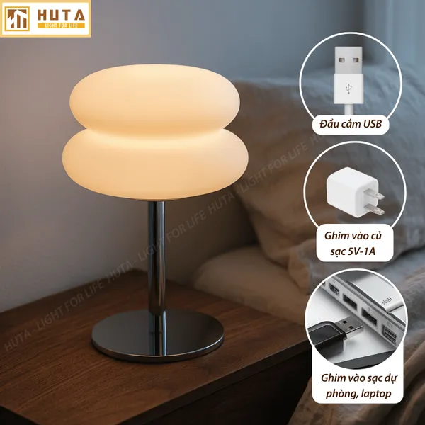 Đèn Bàn Trang Trí HUTA Light For Life BREAD Decor Phòng, Điều Chỉnh Độ Sáng Linh Hoạt