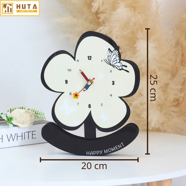 Đồng hồ để bàn decor lắc lư,  kiểu dáng hoa dễ thương, trang trí phòng ngủ