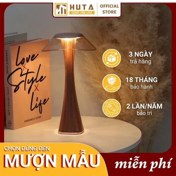 Đèn Bàn Led Quầy Bar, Quán Bar, Nhà Hàng Pin Sạc Tích Điện Mã ET1